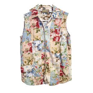 LIZ CLAIBORNE VINTAGE 90s‎ patchwork button up vest soft girl top cottagecore S
